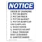 Signmission OSHA Notice Sign, Order Of Changing 1. Put On Boots, 24in X 18in Aluminum, 18" W, 24" H, Portrait OS-NS-A-1824-V-17033 - alternate 1